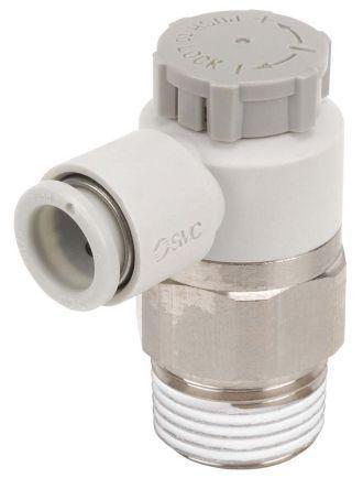 AS1201F-M5-23A SMC AS series Flow Controller, M5 x 0.8 Male Inlet Port x 3.2mm Tube Outlet Port