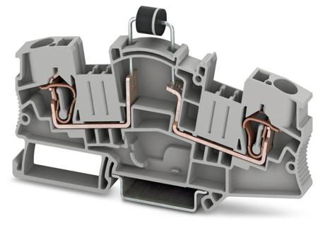 3035691 Phoenix Contact  STME 6-DIO/L-R HV Series Grey, Single-Level, Spring Clamp Termination