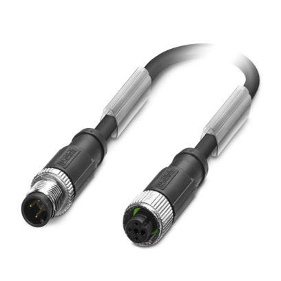 1500800 Phoenix Contact Male 3 way Straight Plug M12 to Female 3 way Straight Socket M12 Sensor Actuator Cable, 300 mm