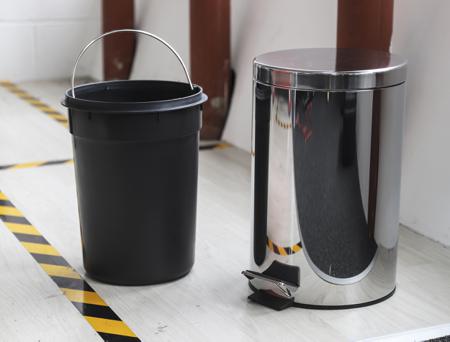 898-8315 RS Pro 12L Silver Pedal Stainless Steel Dustbin