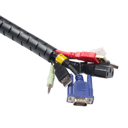 137-621 RS PRO 2.5m Black Cable Cover in Plastic, 25mm Inside dia.