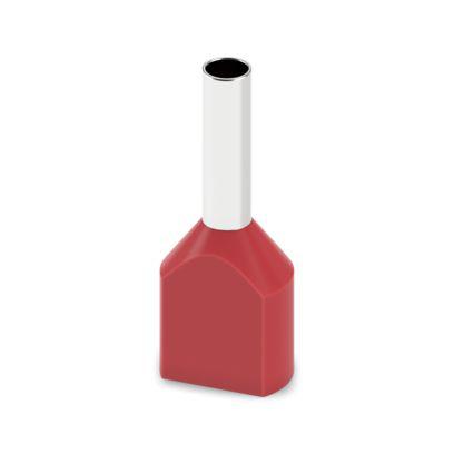2100006 Phoenix Contact Insulated Ferrule, 8mm Pin Length, 2.3mm Pin Diameter, Red