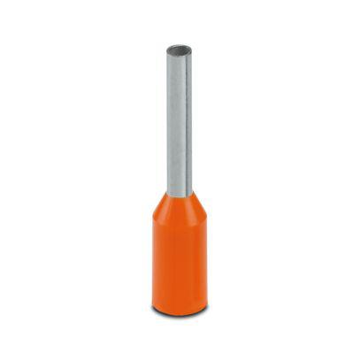 3201123 Phoenix Contact Insulated Ferrule, 8mm Pin Length, 1.1mm Pin Diameter, Orange