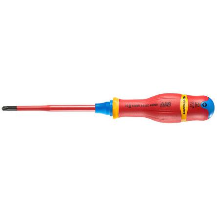 ATDB2X125TVE Facom Pozidriv Insulated Screwdriver, PZ2 Tip, 125 mm Blade, VDE/1000V, 245 mm Overall