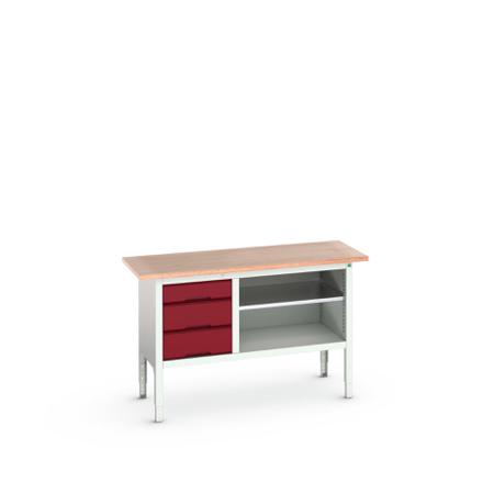 16923012.24 Bott Steel Workbench, 75kg Max Load, Adjustable Height, 930mm x 600mm x 1500mm