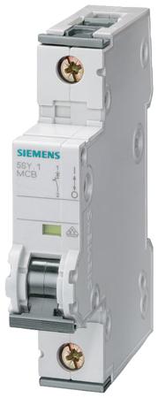 5SY4163-8 Siemens SENTRON 5SY4163 Circuit Breaker, 1P, 63A Curve D, 400V AC, 60V DC, 15 kA Breaking Capacity