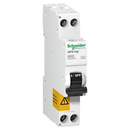 A9D73610 Schneider Electric RCBO, 10A Current Rating, 1P+N Poles, 30mA Trip Sensitivity, Type C, Acti9 Range