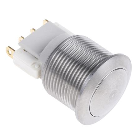AV19LB407 APEM Push Button Switch, Momentary, Panel Mount, 19.2mm Cutout, SPDT, 125/250V ac, IP65