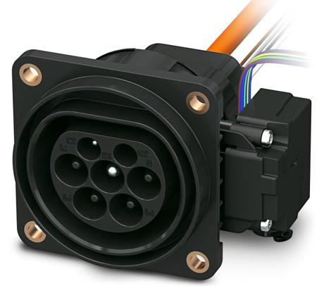 1271966 Phoenix Contact, 0M2, CHARX T2HCI12-3AC32-2 EV Type 2 Electric vehicle connector, 32A, 2m Cable