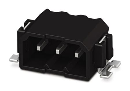 1808200 Phoenix Contact, 2.5mm Pitch, COMBICON Compact, 3 Way, Pluggable Terminal Block, Header, Solder Termination,