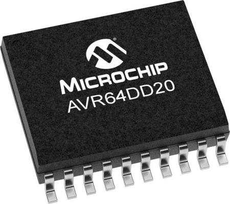 AVR64DD20-E/SO Microchip , 8 bit 8 Bit MCU, AVR DD Microcontroller, 24 MHz, 64kB FLASH, 20-Pin SOIC