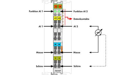 750-467 WAGO 750 Series Series Analogue Input Module, Voltage, 35 V