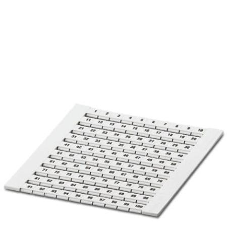 0800284 Phoenix Contact, ZBFM 6/WH.LGS:1-100 Terminal Marker for use with  for use with Terminal Blocks