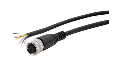 RND-205-01207 RND Straight Female 8 way M12 to Straight Connector & Cable, 2m