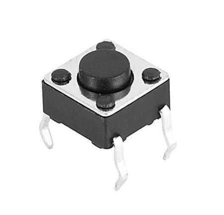 1301-9307 IP40 Black Button Tactile Switch, SPST-NO 9mm Through Hole