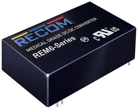 REM6-2412D-A Recom REM6 6W Isolated DC-DC Converter Through Hole, Vin 18 → 36 V dc, Vout ±12V dc, I/O isolation 5kV ac