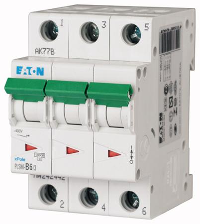 242468 PLSM-C6/3-MW Eaton xPole MCB, 3P, 6A Curve C, 48V DC, 10 kA Breaking Capacity