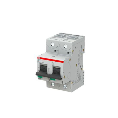 2CCS862001R1447 ABB S802S MCB, 2P, 13A, UC-K, 500V DC, 50 kA Breaking Capacity