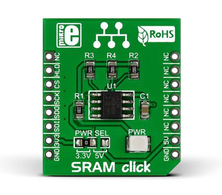 MIKROE-1902 MikroElektronika , SRAM click SRAM Development Board for 23LC1024 for MikroBUS