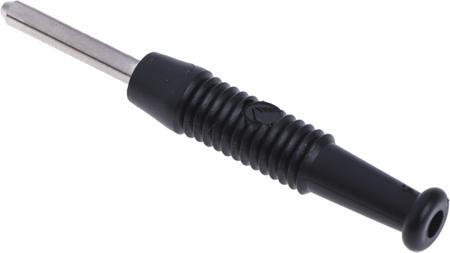 973509100 Hirschmann Black Banana Jack, 6A, 60V dc, Nickel Plated