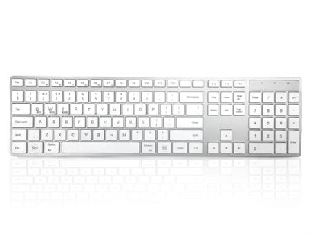 KYBAC301-BTMACGR Ceratech  Wireless USB Multimedia Keyboard, QWERTZ (German), Silver, White