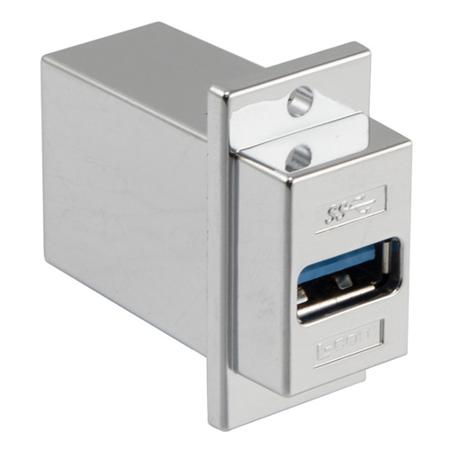 ECF504-3AB-S L-Com Straight, Panel Mount, Socket- Single Port Type Type A, Type B 3 USB Connector