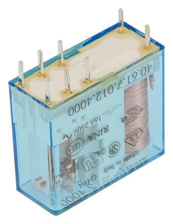 406170124000 Finder PCB Mount Power Relay, 12V dc Coil, 16A Switching Current, SPDT