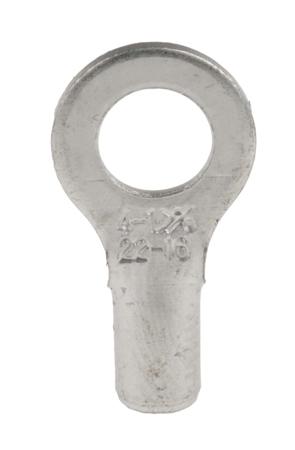 208-2565 RS Pro Uninsulated Tin Plated Crimp Ring Terminal, M4 Stud Size, 0.5mm² to 1.5mm², 22AWG to 16AWG