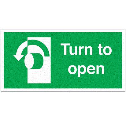 146-410 RS PRO Vinyl Polyester Sign Turn To Open Sign With English Text
