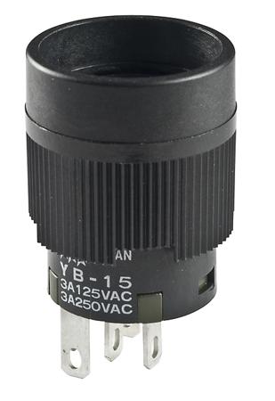 YB15CKW01 NKK Switches Push Button Switch, On-(On), Panel Mount, 15mm Cutout, SPDT, IP65