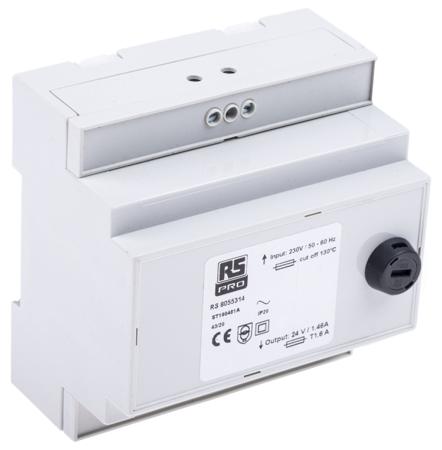 805-5314 RS Pro 35VA DIN Rail Transformer, 230V ac Primary 1 x, 24V ac Secondary