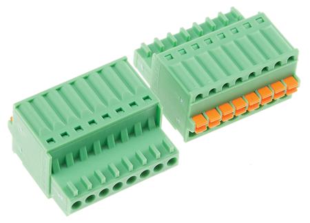 1881383 Phoenix Contact, 2.5mm Pitch, FK-MC 0.5/ 8-ST-2.5, 8 Way, , Pluggable Terminal Block, Plug, Push-In, Spring Cage