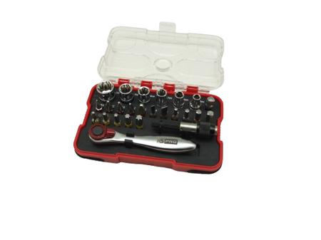 102-708 RS PRO 1/4in Hexagon Flat, Phillips, Pozidriv, Star Ratchet Bit Set