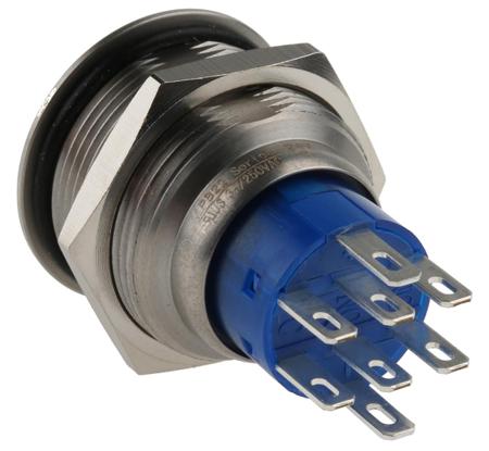 175-9280 2NO/2NC Momentary Push Button Switch, IP67, 22.2 Dia.mm, Panel Mount Green LED, Power Symbol, 250V ac