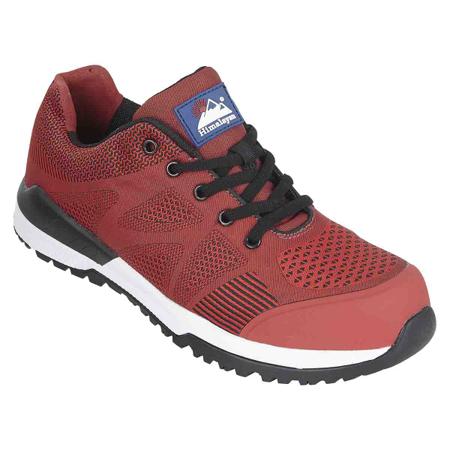 4313RD065 Himalayan 4313 Unisex Red Non Metallic Toe Capped Safety Trainers, UK 6.5, EU 40