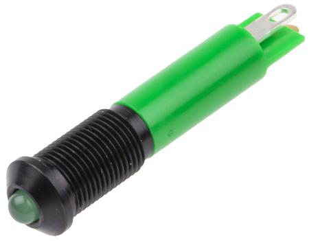 210-333 RS Pro Green LED Indicator, 24 V dc, 3 mm Lamp Size, 6mm Mounting Hole Size