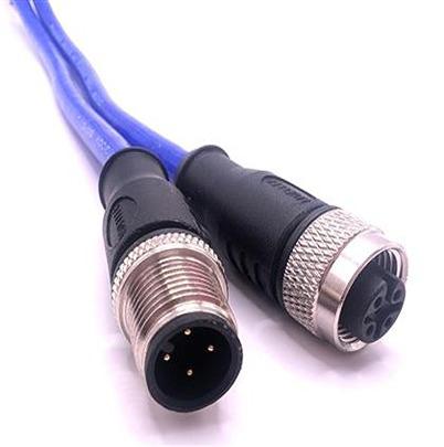 C4AC81M010 Mueller Electric Straight Male 4 way M12 to Straight Female 4 way M12 Actuator/Sensor Cable, 10m