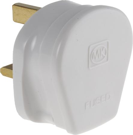 646-WHI MK Electric 646 WHI, UK Mains Plug Type G - British, 13A, Cable Mount, 240 V ac