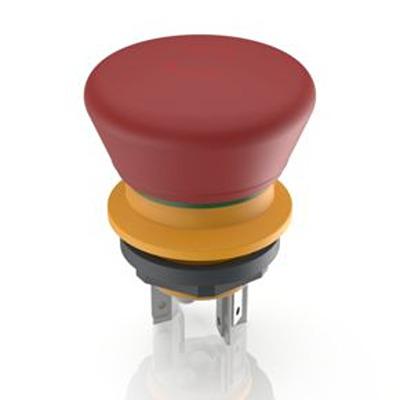 1.15.213.013/0000 RAFI LUMOTAST 16 Series Latching Emergency Stop Push Button, PCB, 16.2mm Cutout, 2NC+ 1NO, IP65, IP67