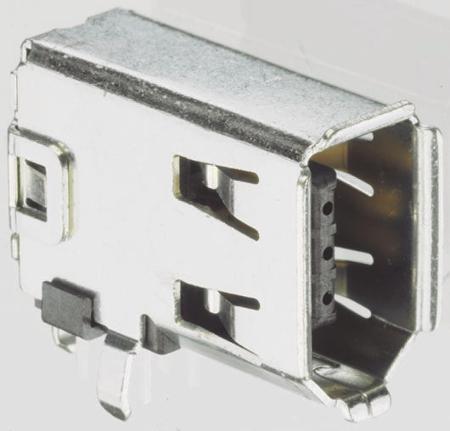 5787956-1 TE Connectivity 6 Way Right Angle Through Hole Firewire Connector, Socket