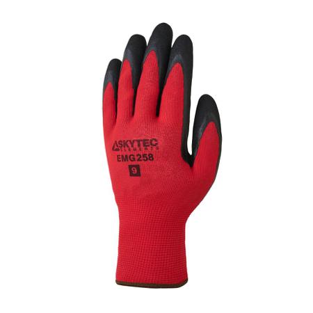 EMG00258HD Skytec EMG258 Black/Red Polyester Grip and Abrasion Resistance, Oil Resistant, Wet Resistance Work Gloves, Size Small,