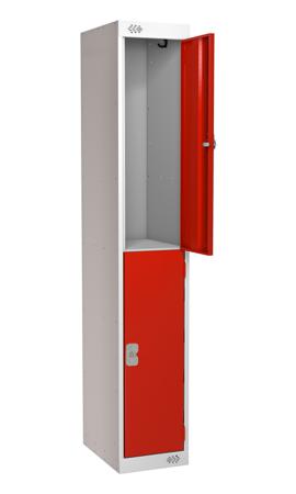 213-270 RS PRO 2 Door No Steel Red Locker, 1800 mm x 450 mm x 450mm