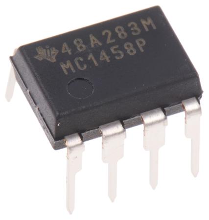 MC1458P Texas Instruments, Operational Amplifier, 1 MHz, 8-Pin 18 V PDIP