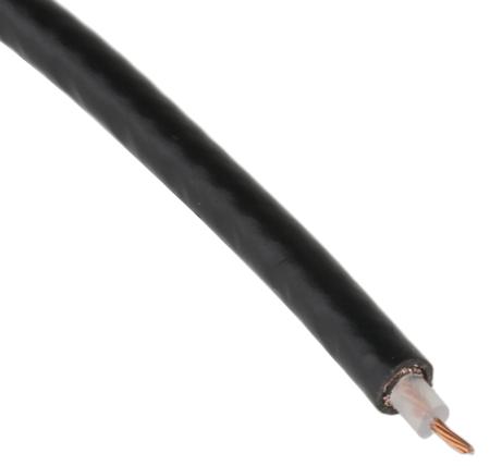 9174 BK005 Alpha Wire Alpha Essentials Coaxial Cable Series, RG174/U Coaxial, Unterminated 50 Ω