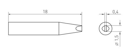 T0050109399 Weller  1.5 mm Chisel Soldering Iron Tip for use with WXMPS MS Smart Soldering Iron, WXsmart Soldering