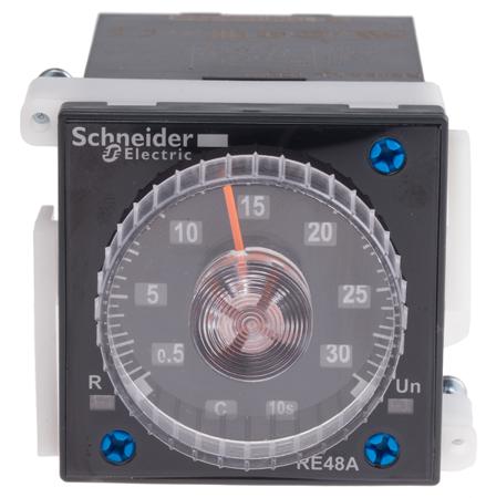 RE48AML12MW Schneider Electric Harmony Time Series Panel Mount Timer Relay, 24 → 240V ac/dc, 2-Contact, 0.02 s →