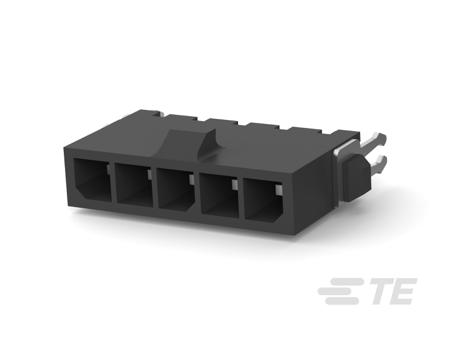 2-1445051-5 TE Connectivity Micro MATE-N-LOK Series Vertical Board PCB Header, 5 Contact(s), 3 mm Pitch, 1 Row, Shrouded