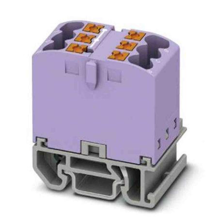 3274116 Phoenix Contact Distribution Block, 6 Way, 4mm², 24A, 690 V, Violet
