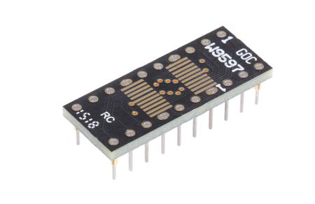 W9597RC Winslow Straight Through Hole Mount 0.65 mm, 2.54 mm Pitch IC Socket Adapter, SSOP 20 to DIP 20