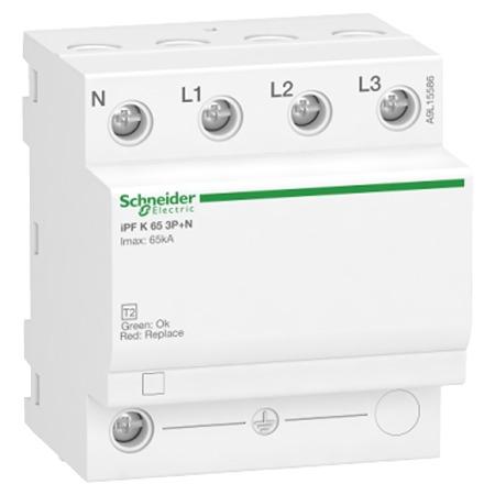 A9L15586 Schneider Electric 3, 3+N Phase Surge Arrester, 65kA, 1.5kV, DIN Rail Mount
